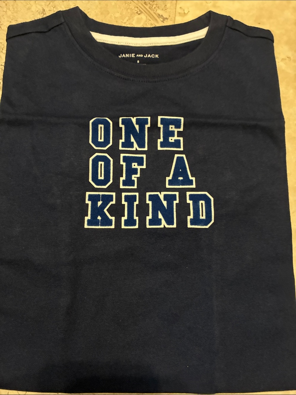 Janie and Jack Navy Blue "One of a Kind" Short Sleeve Tee